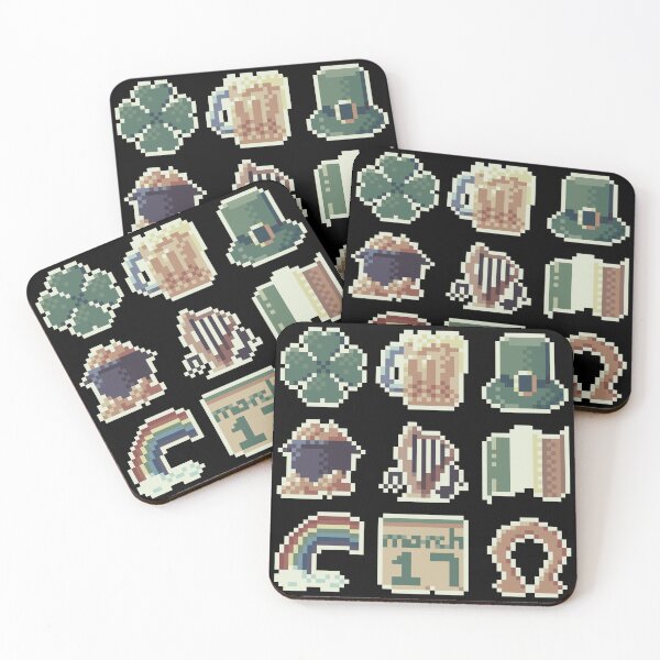 Item preview, St. Patrick's Day set full pixelart pattern  designed and sold by PixelMilkyWay.