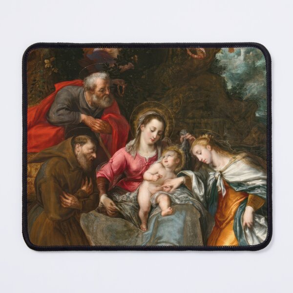 Item preview, Mystical Marriage Saint Catherine Otto Van Veen Religious Painting designed and sold by TheSoulOfArt.