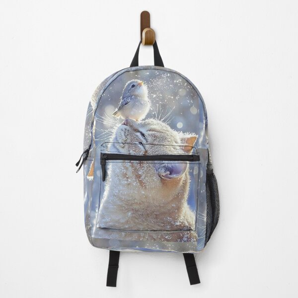 Item preview, Winter Cat and Little Bird – Magical Snow Friendship designed and sold by AmetistLight.