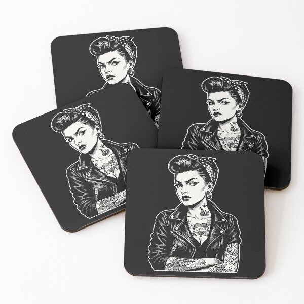 Item preview, Rockabilly Pin-Up: 50s Outlaw Girl with Tattoos designed and sold by Pineapple-Tree.