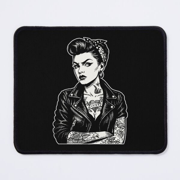 Item preview, Rockabilly Pin-Up: 50s Outlaw Girl with Tattoos designed and sold by Pineapple-Tree.