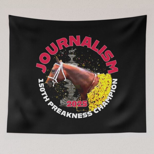Item preview, 50Th Preakness Winner Journalism Horse Racing  designed and sold by FRISHOP123.