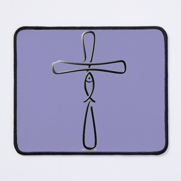 Item preview, Modern Christian Cross & Ichthys Fish - Minimalist Faith Art designed and sold by RiseSpirit.