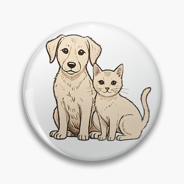 Item preview, Dog and cat, friend, colored, pencil style, no background designed and sold by wizard-work.