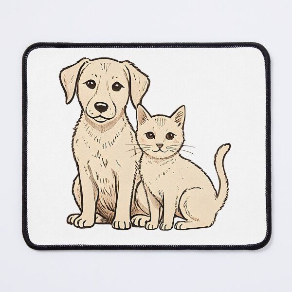 Item preview, Dog and cat, friend, colored, pencil style, no background designed and sold by wizard-work.