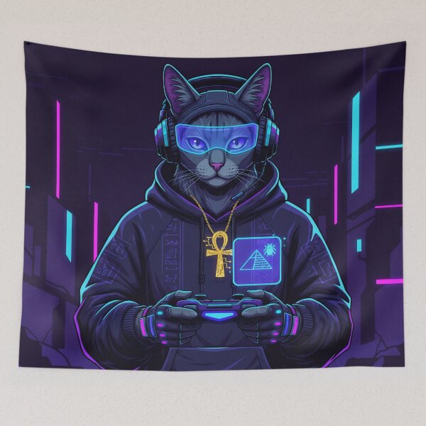Item preview, Egyptian Gamer Cat designed and sold by Oddly Blessed.