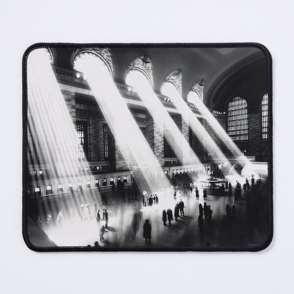 Item preview, Vintage Grand Central Station sunbeams black and white photograph designed and sold by Astrid Arkhangelsky.