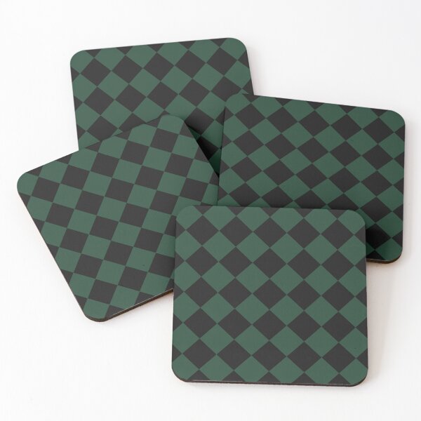 Artikelvorschau, Schwarz- und waldgrünes Schachbrettmuster entworfen und verkauft von pattern-archive.