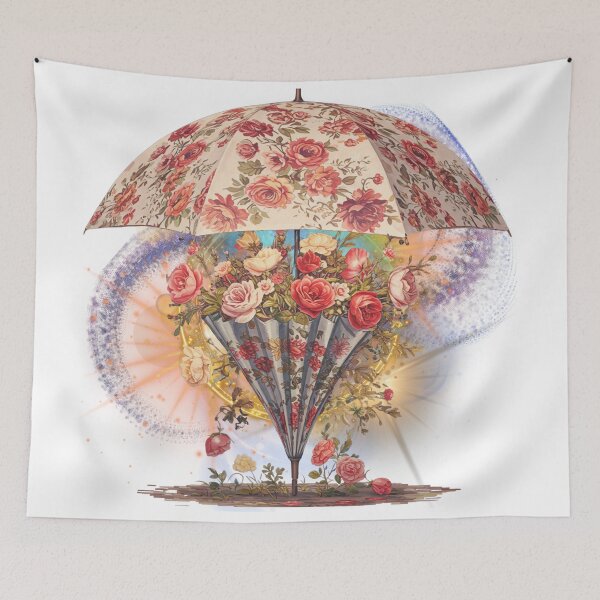 Item preview, Celestial Bloom Umbrella – Cosmic Floral Energy Art designed and sold by ChenEngEng.