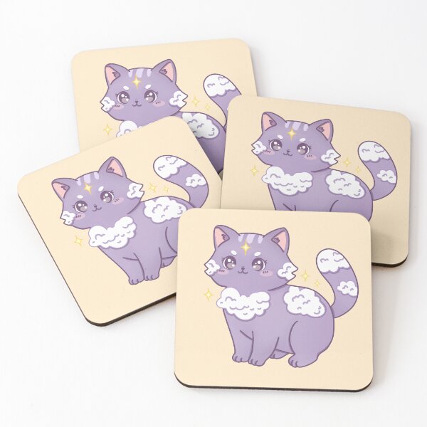 Item preview, Cute fluffy clouds cat designed and sold by Sugar and Specters .