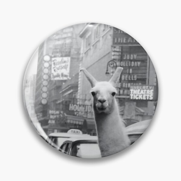 Item preview, Vintage llama in New York City taxi cab humorous black and white photograph designed and sold by Astrid Arkhangelsky.