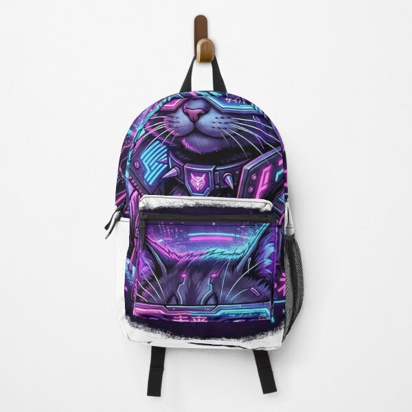 Item preview, Neon Cyber Cat - Retro Futuristic Feline designed and sold by EverwearGraphics.