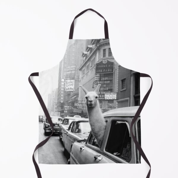 Item preview, Vintage llama in New York City taxi cab humorous black and white photograph designed and sold by Astrid Arkhangelsky.