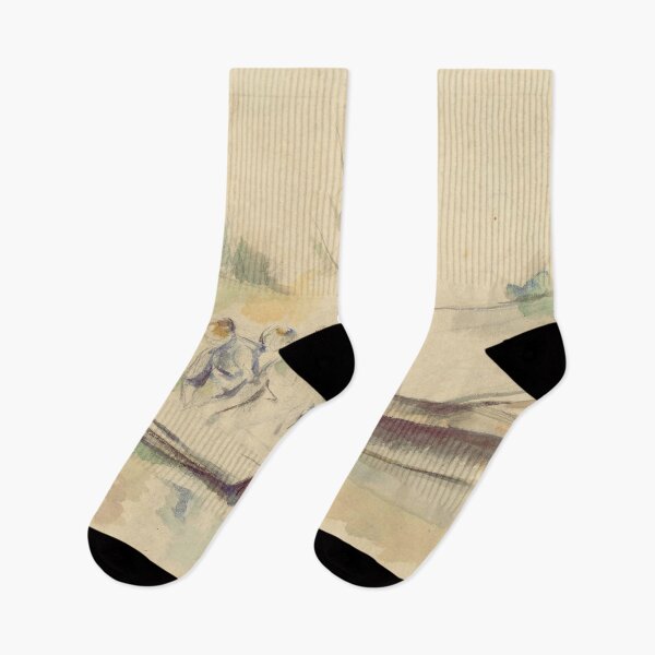 Item preview, Laveuses by Paul Cézanne: Post Impressionist Riverside Study Fine Art Print designed and sold by artofuniverse.