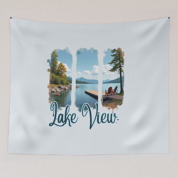Item preview, Lake View Watercolor: Calming Nature Graphic  designed and sold by PriyaMagic.