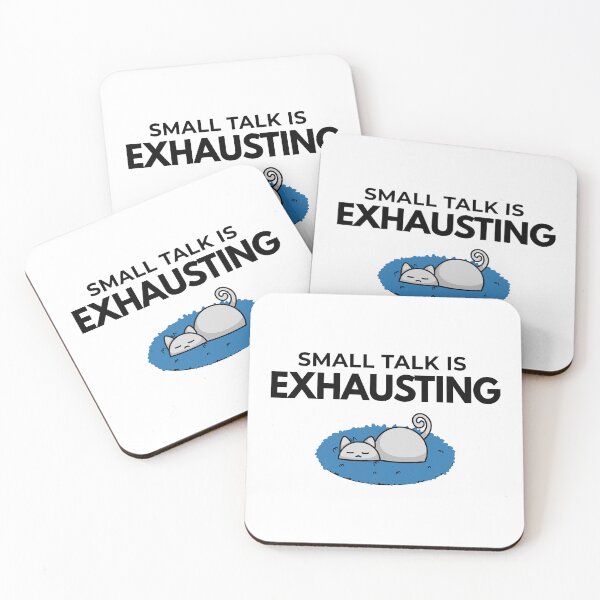 Item preview, Introvert Cat Meme Small Talk Exhausting – Funny Antisocial Cat | The Introvert Cat Diaries designed and sold by ade-datt.