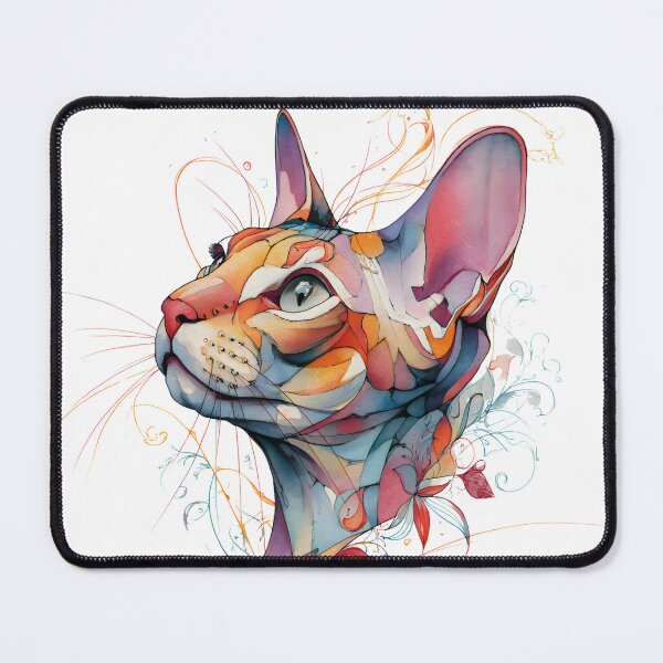 Item preview, Abstract Graphic Cat Head Watercolor Art. designed and sold by Mr Lee.