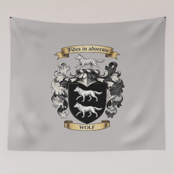 Item preview, The Wolf Family Coat of Arms designed and sold by BagTown Clans.