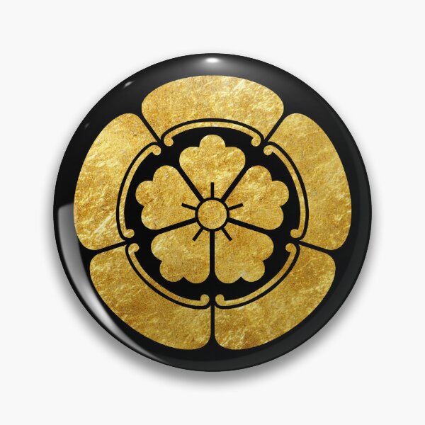 Item preview, Oda Mon Japanese samurai clan faux gold on black designed and sold by Digital Homestead.