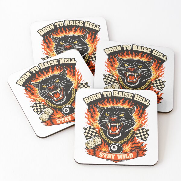Item preview, Born to Raise Hell Panther – Bold Retro Biker Tattoo Style Vector Art designed and sold by Weasel Graphix.