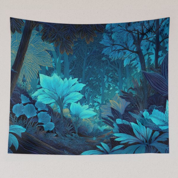 Item preview, Mystical Blue Jungle Forest designed and sold by LuminousFoundry.