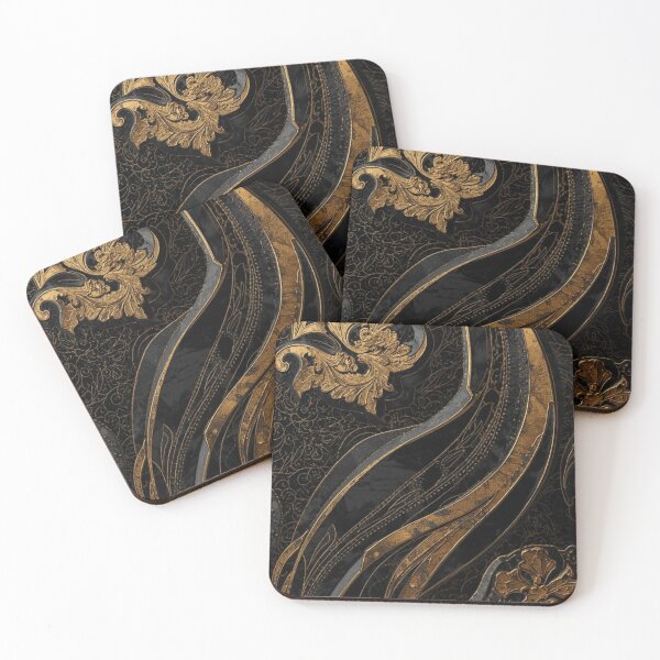 Item preview, Black & Gold Baroque Pattern – Luxury Gothic Home & Phone Accessory Design designed and sold by Goca Shop.