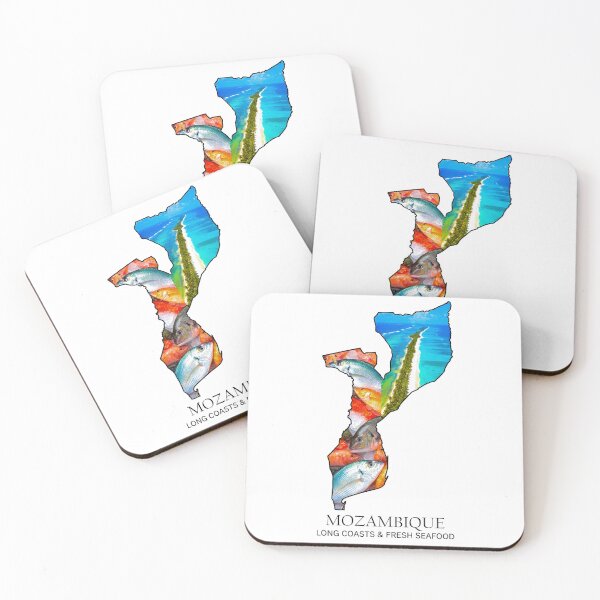 Item preview, Mozambique Map Pristine Coastlines and Fresh Seafood Heritage Art designed and sold by AbulailArt.