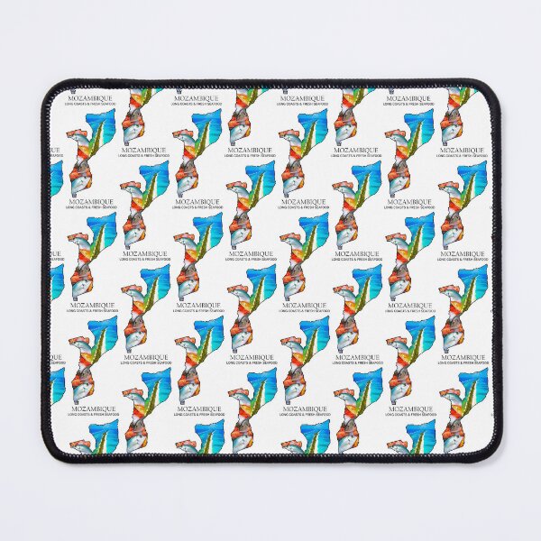 Item preview, Mozambique Map Pristine Coastlines and Fresh Seafood Heritage Art designed and sold by AbulailArt.