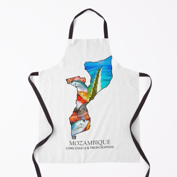 Item preview, Mozambique Map Pristine Coastlines and Fresh Seafood Heritage Art designed and sold by AbulailArt.