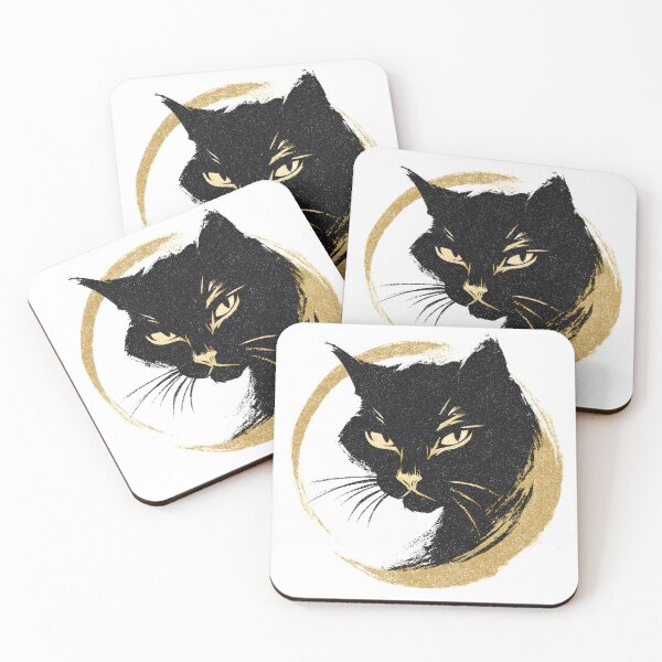 Item preview, Zen Black Cat Golden Enso Circle Art. designed and sold by Mr Lee.