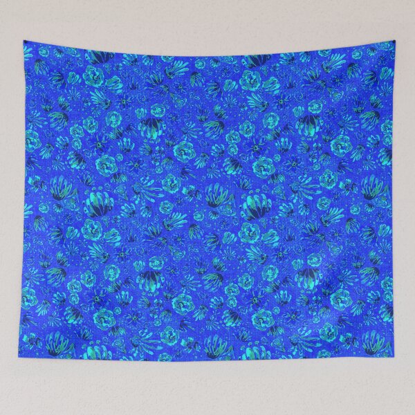 Item preview, Rave Candy Spring Collection 2026: Blacklight neon Blue Flower Party designed and sold by Sunflowerstudio1.