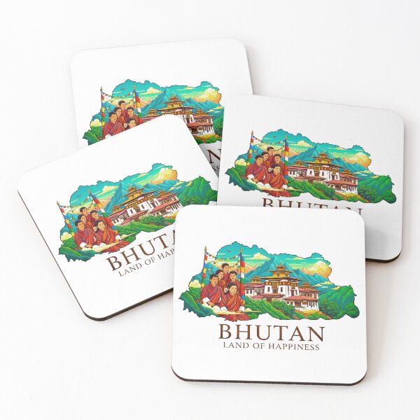 Item preview, Bhutan Map Land of Happiness and Himalayan Monastery Art designed and sold by AbulailArt.