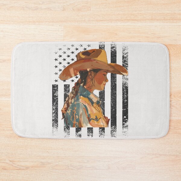 Item preview, Cowgirl Rodeo Bull Riding American Flag designed and sold by erozzz.