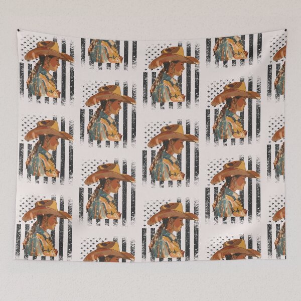 Item preview, Cowgirl Rodeo Bull Riding American Flag designed and sold by erozzz.