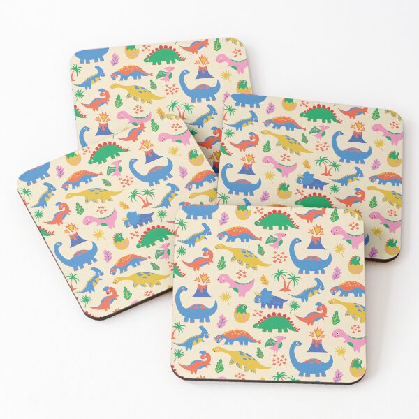 Item preview, Colorful Cartoon Dinosaur Pattern | Cute Prehistoric Dinos for Kids, Nursery & Playroom Decor designed and sold by Carrie Cantwell Art.