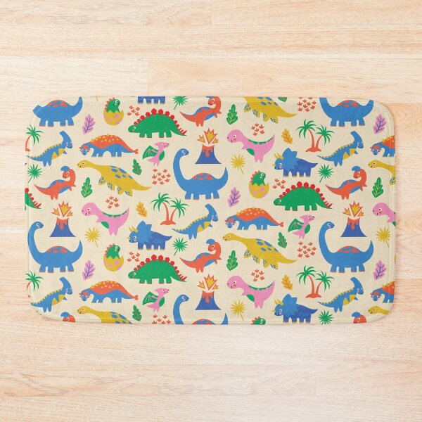 Item preview, Colorful Cartoon Dinosaur Pattern | Cute Prehistoric Dinos for Kids, Nursery & Playroom Decor designed and sold by Carrie Cantwell Art.