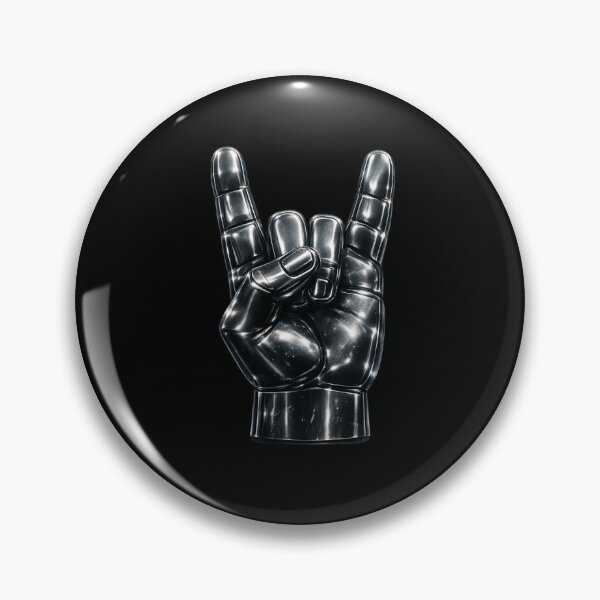 Item preview, Chrome Rock and Roll Metal Hand Sign designed and sold by ThoughtsInTheOpen.