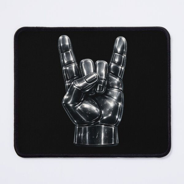 Item preview, Chrome Rock and Roll Metal Hand Sign designed and sold by ThoughtsInTheOpen.