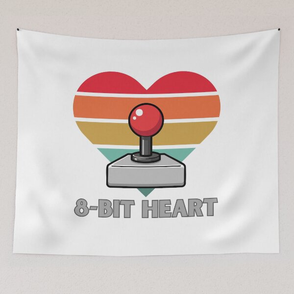Item preview, 8-Bit Heart Retro Gaming Joystick Design designed and sold by CleanDecor.
