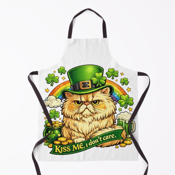 Item preview, Grumpy Persian Cat St. Patrick’s Day Shirt Design, Kiss Me I Really Don’t Care, Funny Irish Cat Leprechaun Hat, Shamrocks Gold Coins, Cute Sassy St Paddy Gift designed and sold by TerScott.