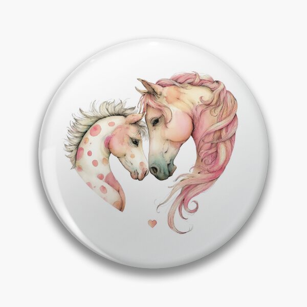 Item preview, Two Horses Forming a Heart – Whimsical Illustration designed and sold by Saxon Designs.