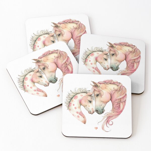 Item preview, Two Horses Forming a Heart – Whimsical Illustration designed and sold by Saxon Designs.