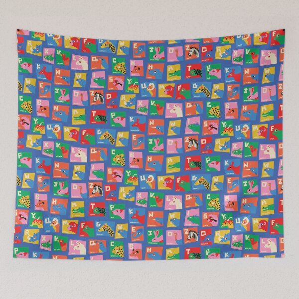 Item preview, Colorful Animal Alphabet Pattern | Cute ABC Animals for Kids Nursery, Classroom & Playroom designed and sold by Carrie Cantwell Art.