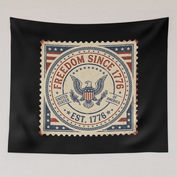 Item preview, Freedom Since 1776 – Vintage Patriotic Stamp Design designed and sold by relso.
