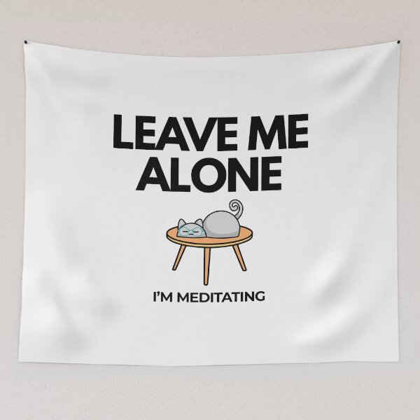 Item preview, Introvert Cat Meme Leave Me Alone I’m Meditating – Funny Antisocial Cat | The Introvert Cat Diaries designed and sold by ade-datt.