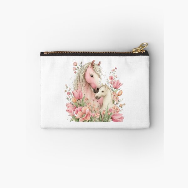 Item preview, Mare & Foal With Spring Blossoms – Whimsical Illustration designed and sold by Saxon Designs.