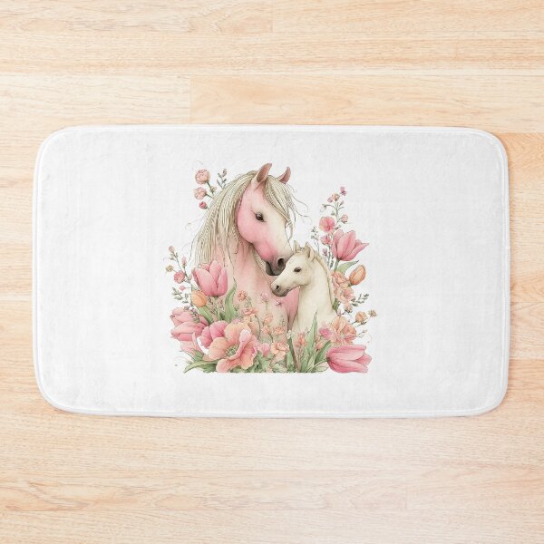 Item preview, Mare & Foal With Spring Blossoms – Whimsical Illustration designed and sold by Saxon Designs.
