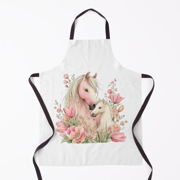 Item preview, Mare & Foal With Spring Blossoms – Whimsical Illustration designed and sold by Saxon Designs.