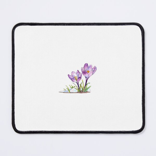 Item preview, Crocus Flowers Emerging from Snow - Watercolor illustration designed and sold by AquarellChill.