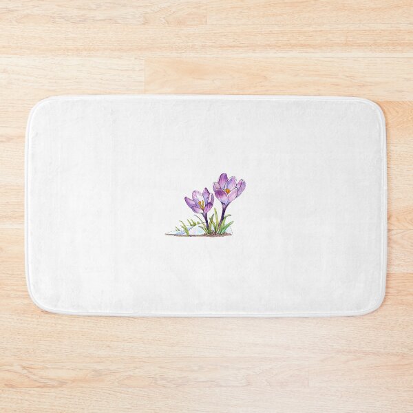 Item preview, Crocus Flowers Emerging from Snow - Watercolor illustration designed and sold by AquarellChill.